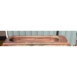 Glazed trough, approximate measurements: 70 Inches length, 22 Inches width, 15 inches depth.