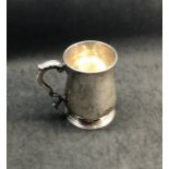 Early Georgian silver tankard London silver hallmarks 1766 later engraved on base