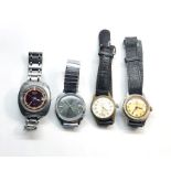 Selection of 4 vintage gents wristwatches seiko2 ticking but no warranty given