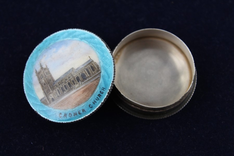 3 x Vintage 800 & 925 silver Pill Boxes Inc Guilloche Enamel 41g Items without visible stamps have b - Image 7 of 8