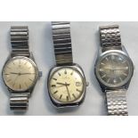 3 vintage gents wristwatches includes Edox Certina and citizen