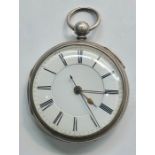 Antique silver centre second chronograph pocket watch the watch winds and ticks overall clean watch