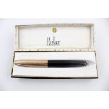 Vintage Parker 51 Black fountain pen with rolled gold cap boxed