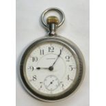 Large waltham Mass appleton tracy pocket watch it winds and ticks but no warranty given in good ove