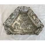 Antique continental ornate silver dish