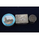 3 x Vintage 800 & 925 silver Pill Boxes Inc Guilloche Enamel 41g Items without visible stamps have b