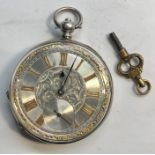 Antique silver dial pocket watch it winds and ticks but no warranty given silver case and dial in go