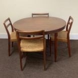 Teak Danish mid century table and 4 chairs