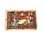 North Indian miniature painting. Kashmir. Hindu god Vishnu reclining on serpent Sheshsnaga. Antique