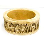 19th Century Antique Chinese Canton carved Ivory bangle