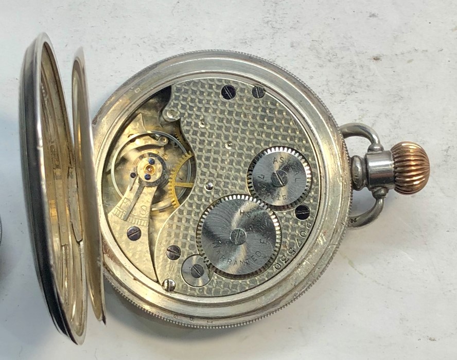 Silver Coventry Astral full hunter pocket watch winds and ticks but no warranty given in good overal - Image 4 of 6