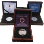 3 Boxed limited edition, proof collectors coins