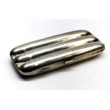 Antique silver cigar case Birmingham silver hallmarks 3 compartments measures approx 13cm by 6cm wei