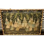 Large asian painting on cloth measures approx 110cm by 70cm