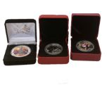 3 Boxed silver proof collectors coins