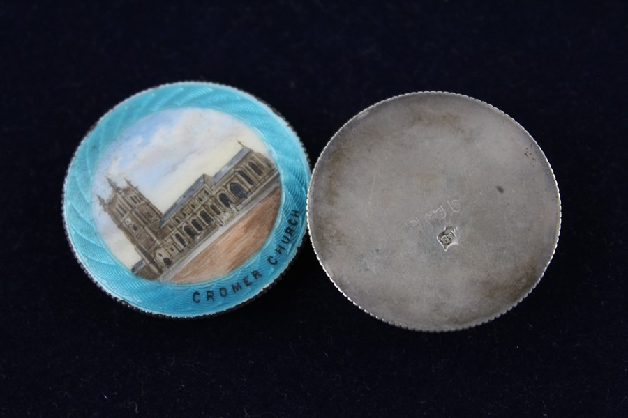 3 x Vintage 800 & 925 silver Pill Boxes Inc Guilloche Enamel 41g Items without visible stamps have b - Image 8 of 8