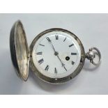 Antique silver full hunter verge pocket watch by desboise wheeler London the watch winds and ticks