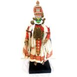 South Indian, Kerala Kathakali wood, clay and textile figure of Hindu god Rama. Provenance: Bonhams,
