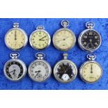 8x Vintage gents pocket watches hand-wind Inc Smiths, Ingersoll etc items are in vintage condition s