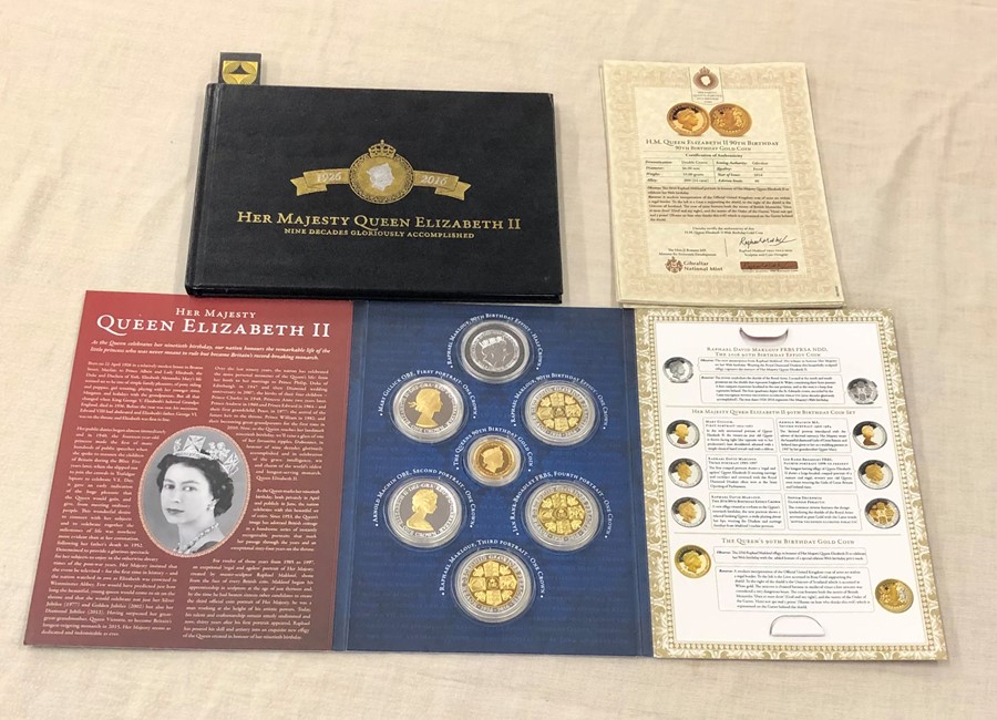 Queen Elizabeth 11 gold coin set all with certificates and original packaging includes 0.999 gold co