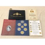 Queen Elizabeth 11 gold coin set all with certificates and original packaging includes 0.999 gold co