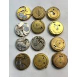 Collection of 12 antique pocket movements