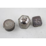 3 x Vintage 800 and 925 silver pill/ trinket boxes Inc cherubs (59g)
