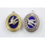 2 Vintage Hallmarked silver Masonic collar jewels Inc. Lancashire Western Division signs of age & u