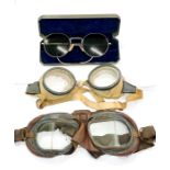3 vintage RAF goggles