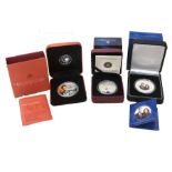 3 Boxed proof silver Prince William and Kate silver collectors coins, boxed with certificates