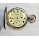 Silver Coventry Astral full hunter pocket watch winds and ticks but no warranty given in good overal