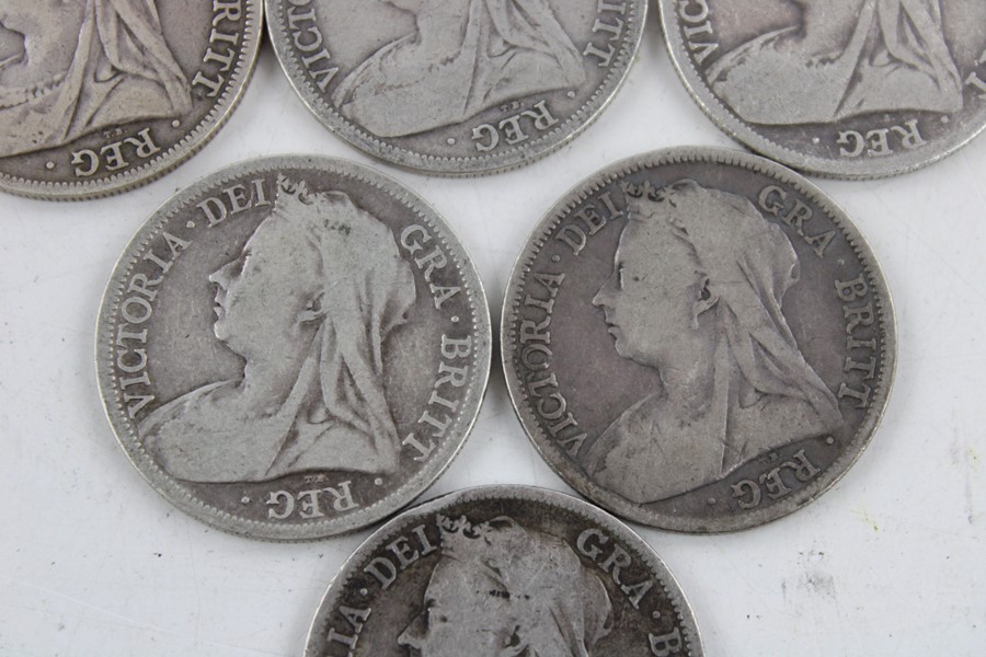 6 x British Victorian half crown silver coin(82g) - Image 3 of 7