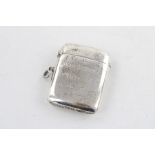 Antique hallmarked 1919 Chester silver Vesta Case w/ Engraving 'War Service 1914-18 W.D' Maker - U