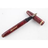 Vintage Conway Stewart 84 red fountain pen with 14ct gold nib