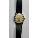Vintage Gents stainless steel Omega wristwatch the watch winds and ticks not no warranty given measu