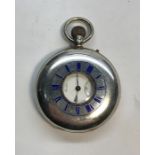 Antique silver half hunter pocket watch by J.W.Benson London