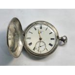 Silver full hunter Pocket Watch by Rotherhams London the watch does wind and ticks but no warranty