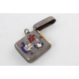 Antique hallmarked silver1904 Chester Vesta Case w/ Enamel Detail Maker - Albert Cohen & Charles So