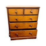 2 Over 3 victorian mahogany chest of drawers