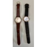 2 gold wristwatches includes Omega and trebex both non working