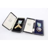 2 Vintage silver Hallmarked Masonic Medals / Jewels Cased Inc Founder Items are in vintage condit