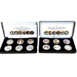 2 boxed picture coins sets includes the life and times of her majesty the queen and lifetime of serv