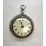 Antique silver pair case fusee pocket watch by j Baldwin Burton