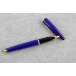 Vintage Waterman Carene Blue fountain pen with 18ct gold nib