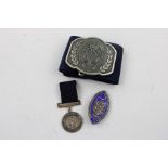 3 Vintage nursing hospital belt & badges Inc .925 Sterling silver badge Inc institute of district n