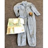 Vintage RAF overall with whistle maps and photo