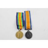 WW1 Medal pair with original ribbons namedS-21764 Private H Scullion - Gordons