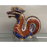 Royal Crown Derby 'Imari Chinese Dragon' paperweight with gold stopper