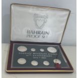 A Bahrain proof solid silver set of coins