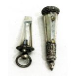 English officers whistle, white metal, antique